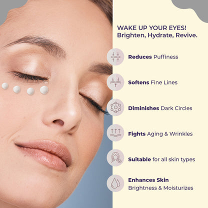 Sanfe Brighten & Conceal Undereye Cream, Dark Circles & Wrinkles Removal, Hyaluronic Acid & Collagen