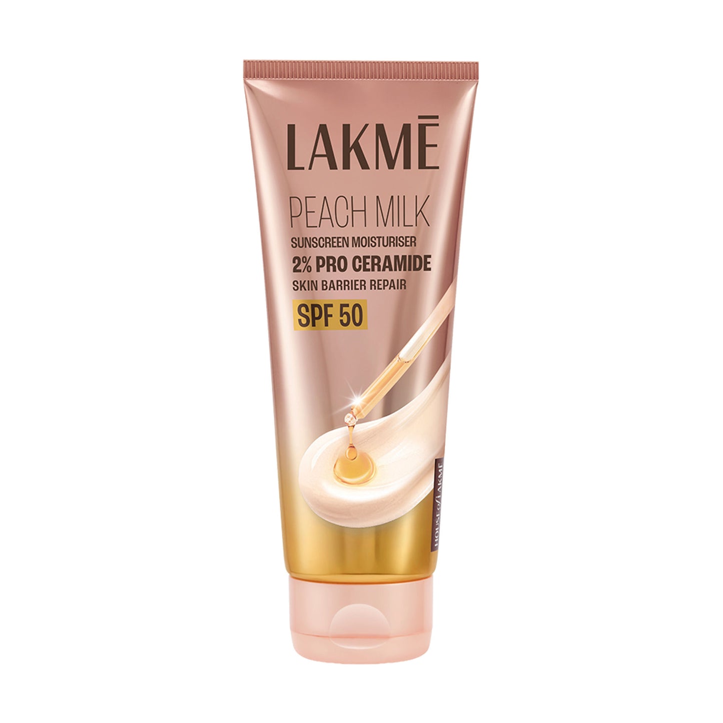 Lakme Peach Milk SPF 50 Sunscreen Moisturiser With 2% Pro-Ceramides & Peptides