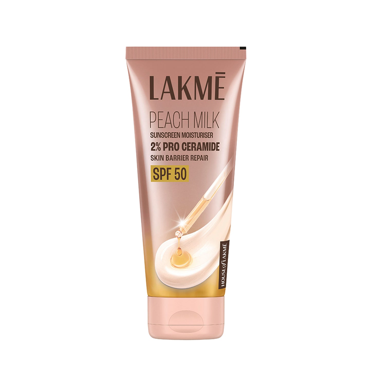 Lakme Peach Milk SPF 50 Sunscreen Moisturiser With 2% Pro-Ceramides & Peptides