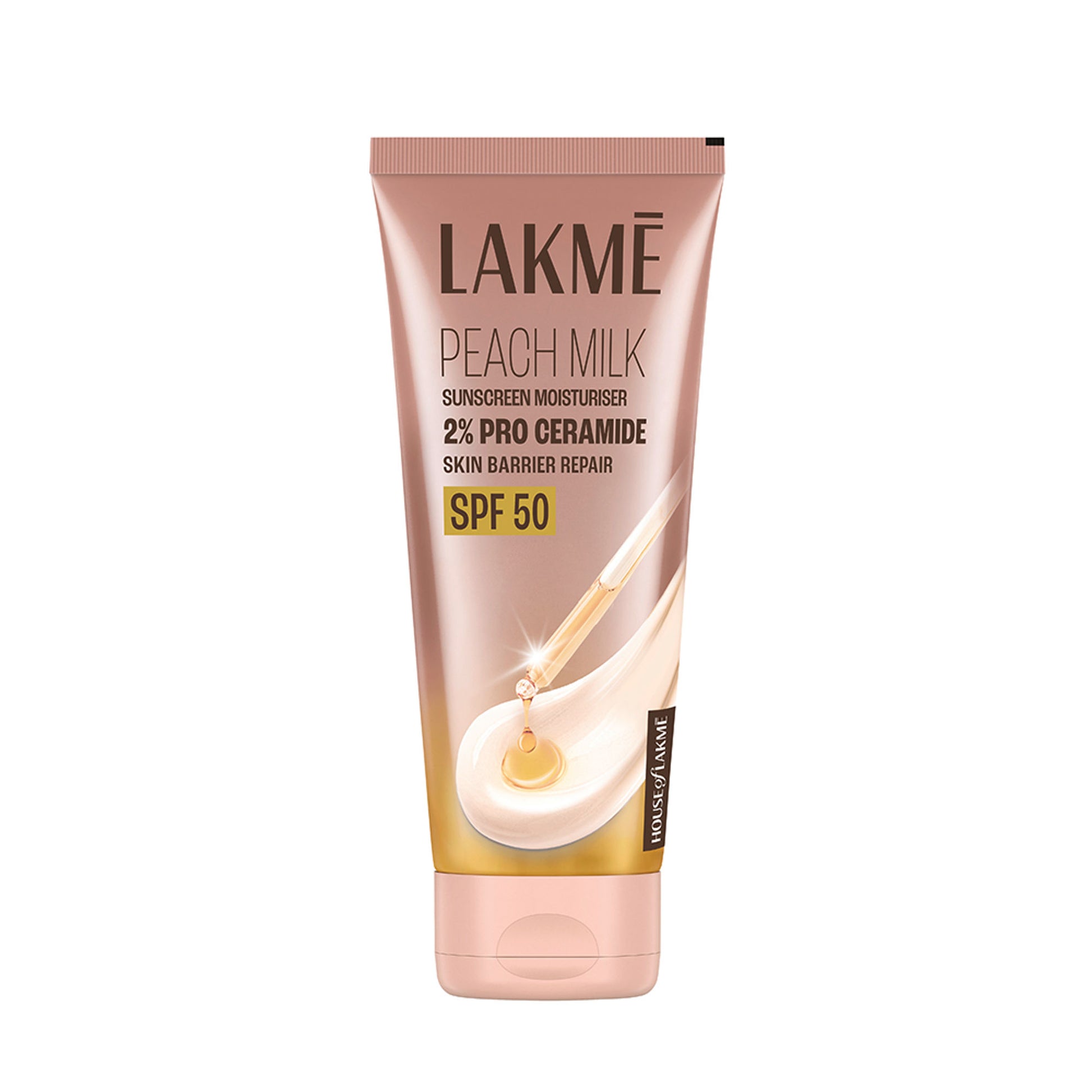 Lakme Peach Milk SPF 50 Sunscreen Moisturiser With 2% Pro-Ceramides & Peptides