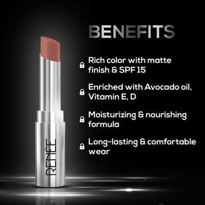 Renee Cosmetics Matte Lock Lipstick - 01 Jazz