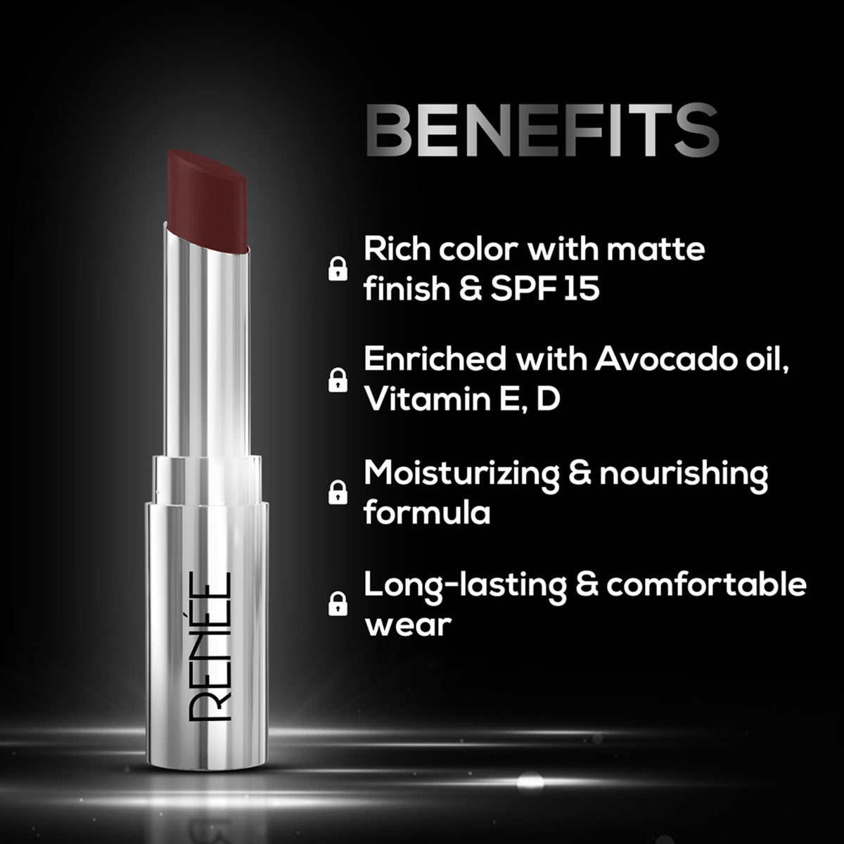 Renee Cosmetics Matte Lock Lipstick - 05 Funk