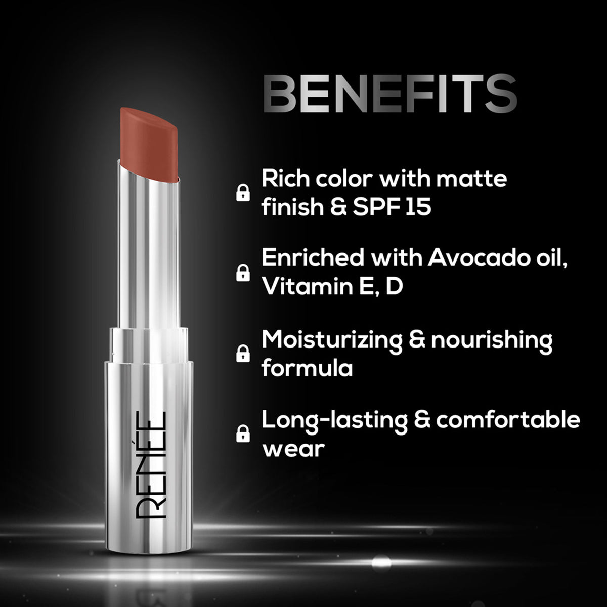 Renee Cosmetics Matte Lock Lipstick - 06 Soul