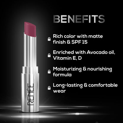 Renee Cosmetics Matte Lock Lipstick - 07 Indie