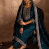 Indyancart IE Ethnic Motifs Embroidered Thread Work Straight Kurta with Trouser & Dupatta