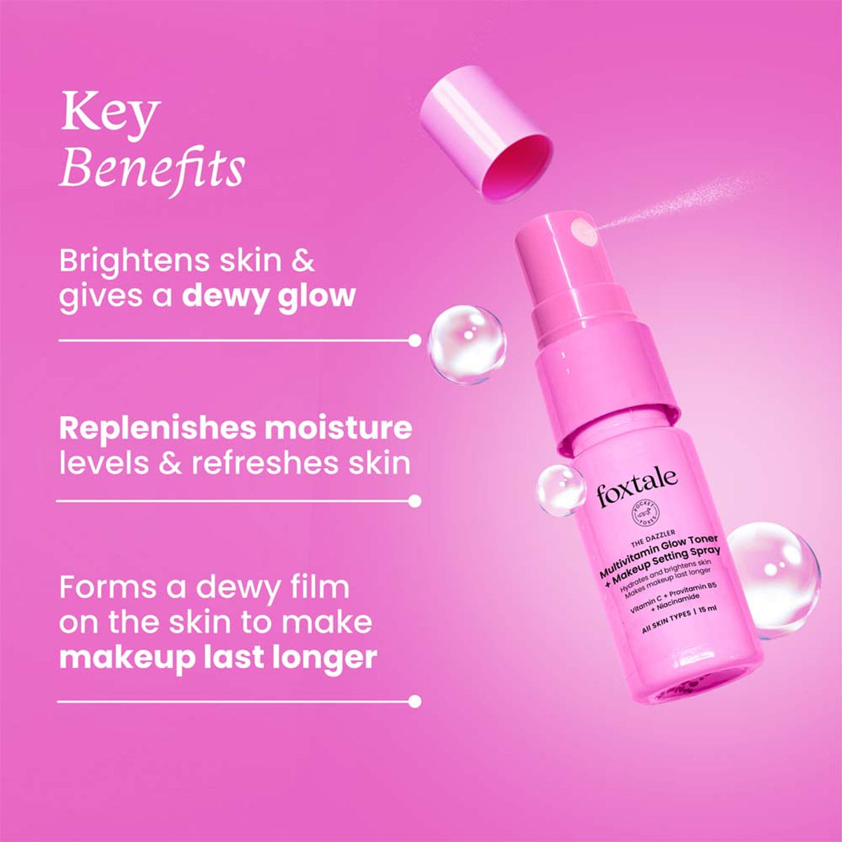 Foxtale Multivitamin Glow Toner + Setting Spray Vitamin C & Niacinamide