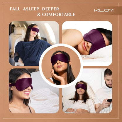 KLOY 100% Mulberry Silk Sleep Eye Mask - Maroon