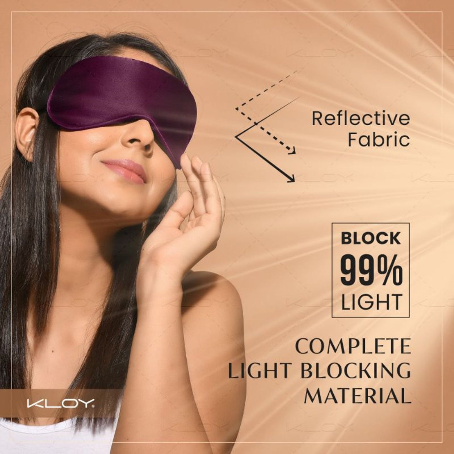 KLOY 100% Mulberry Silk Sleep Eye Mask - Maroon