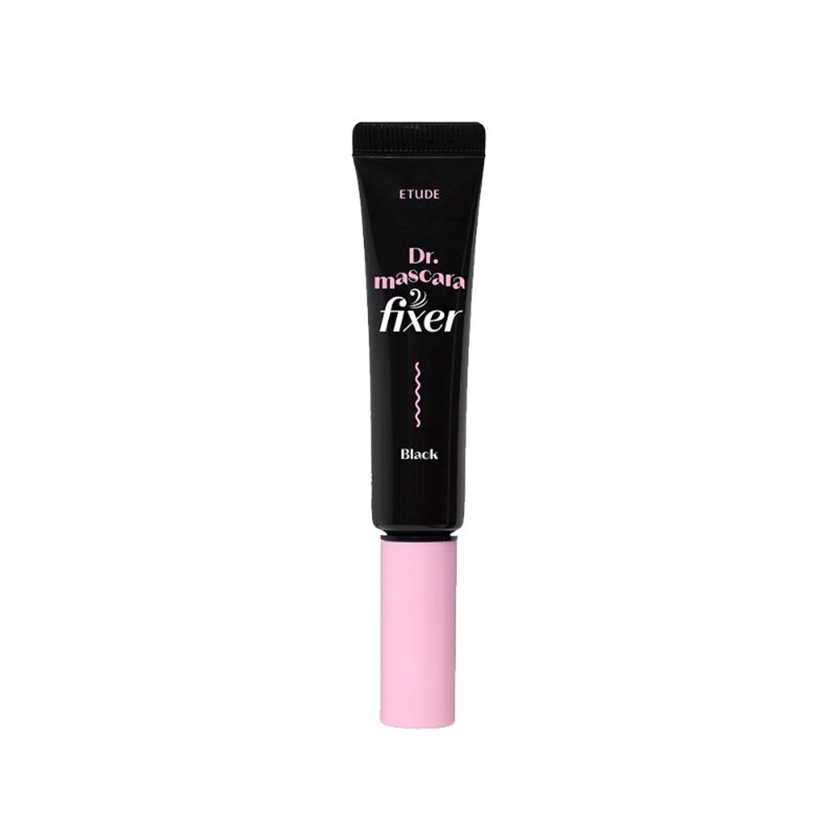 ETUDE Dr. Mascara Fixer 02 Black eyelash primer and setting gel, clear tube with black product visible inside.