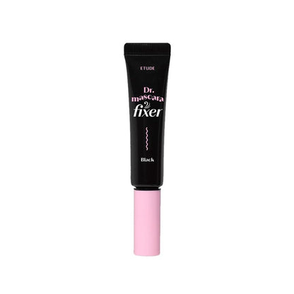 ETUDE Dr. Mascara Fixer 02 Black eyelash primer and setting gel, clear tube with black product visible inside.