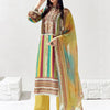 Dhiyona IE Women Ethnic Motifs Printed Regular Thread Work Kurta Trousers With Dupatta