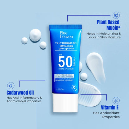 Blue Heaven 1% Hyaluronic Gel Sunscreen Spf50 Pa++++