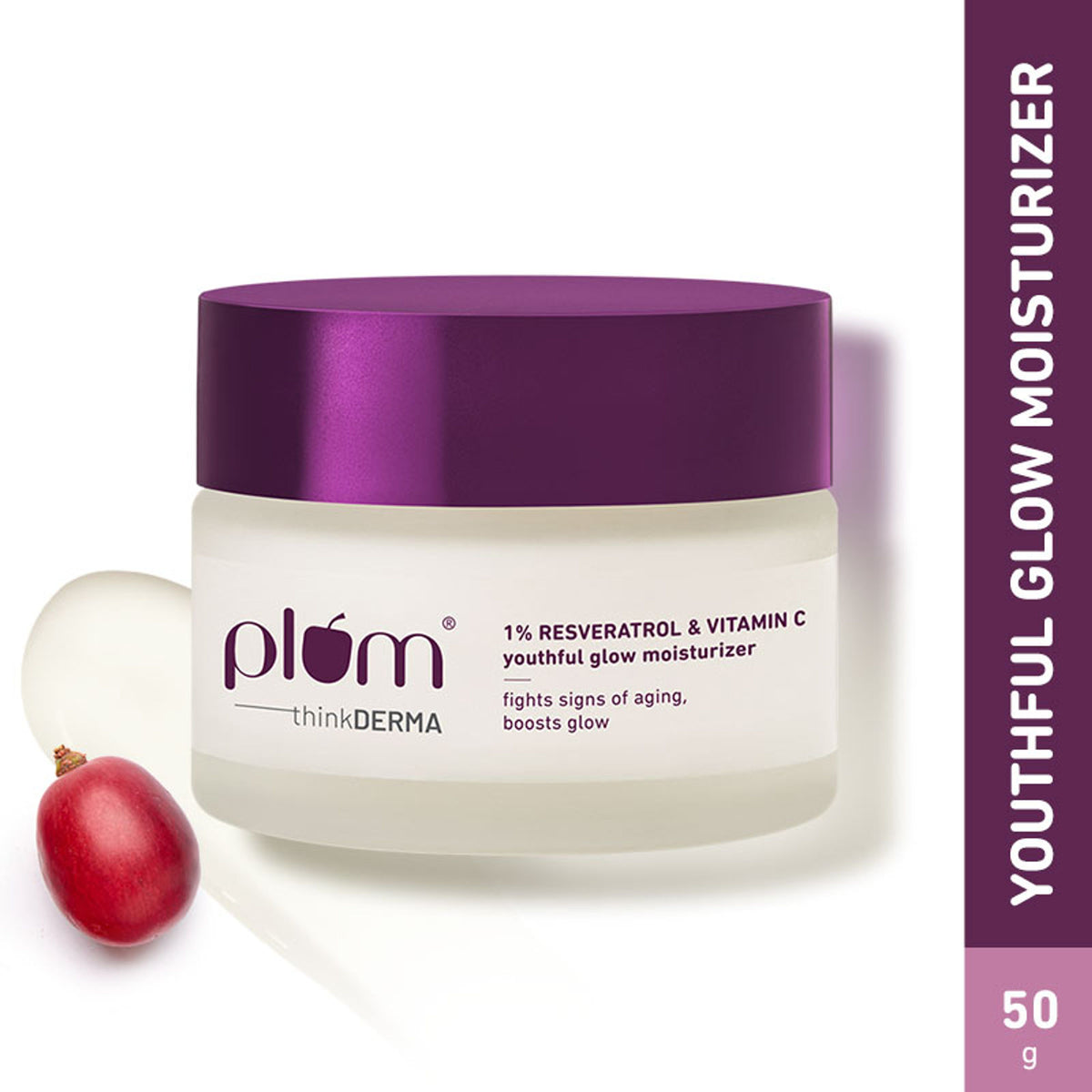 Plum 1% Resveratrol & Vitamin C Youthful Glow Moisturizer For Glowing Skin