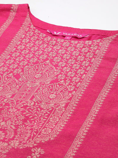 Dhiyona VA Ethnic Motifs Jacquard Kurta with Palazzos & Dupatta
