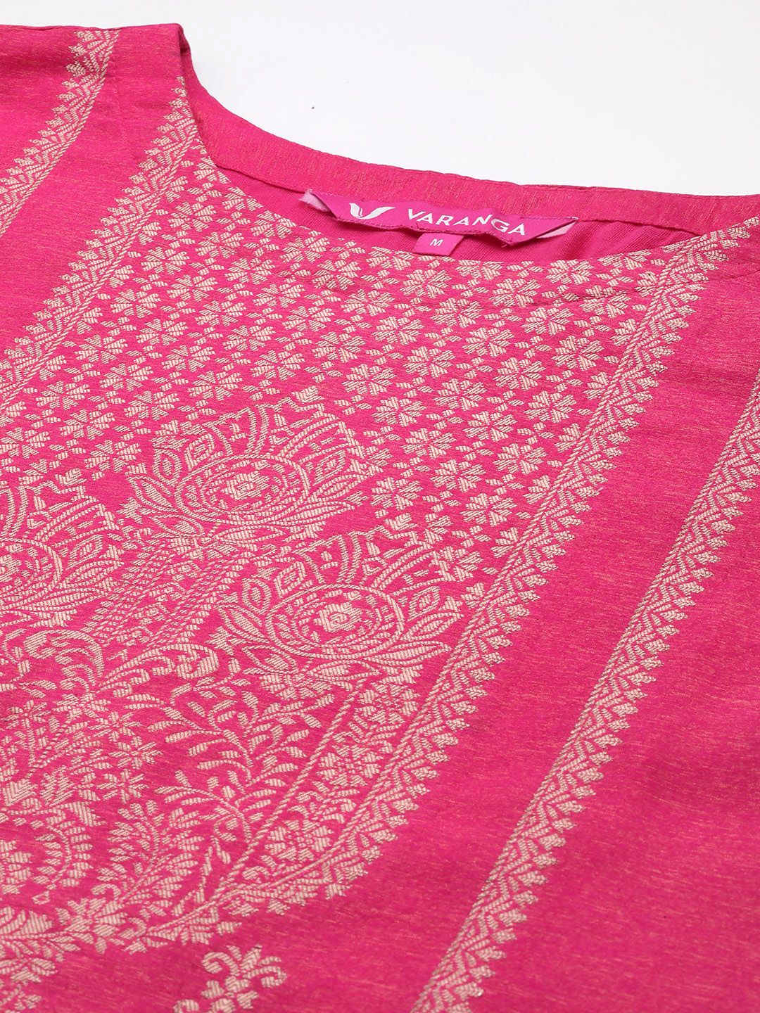 Indyancart VA Ethnic Motifs Jacquard Kurta with Palazzos & Dupatta