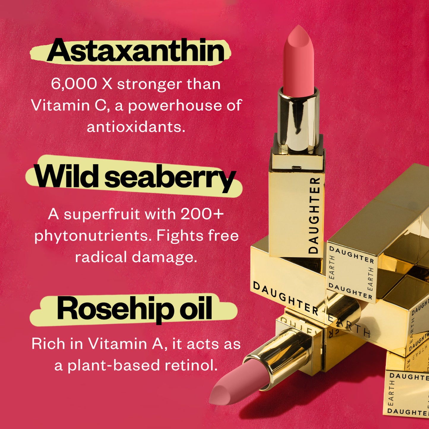 Daughter Earth Natural & Creamy Velvet Phytonutrient Lipstick - Coral Sunset