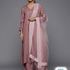 Indyancart VA Women'sGeometric Embroidered A-Line Kurta with Palazzos & With Dupatta