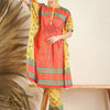 Dhiyona IE Orange Floral Printed Flared Kaftan Kurta with Trouser