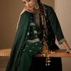 Dhiyona IE Women Ethnic Motifs Embroidered Regular Sequinned Kurta with Trousers & With Dupatta