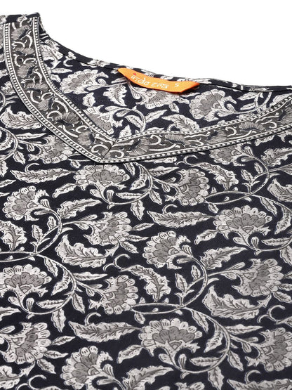 Dhiyona IE Women Ethnic Motifs Printed Regular Pure Cotton Kurta with Trousers & With Dupatta