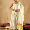 Dhiyona IE Ethnic Motifs Printed Tiered Pure Cotton A-Line Kurta With Trousers & Dupatta