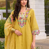 Dhiyona IE Women Floral Embroidered Regular Thread Work Pure Cotton Kurta Sets