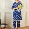 Dhiyona IE Floral Printed Sweetheart Collar Pure Cotton Tunic With Trouser