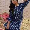 Dhiyona IE Floral Printed Round Neck Three-Quarter Sleeves Straight Kurta