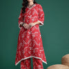 Indyancart SN Women's Printed Pure Cotton Kurta with Trousers