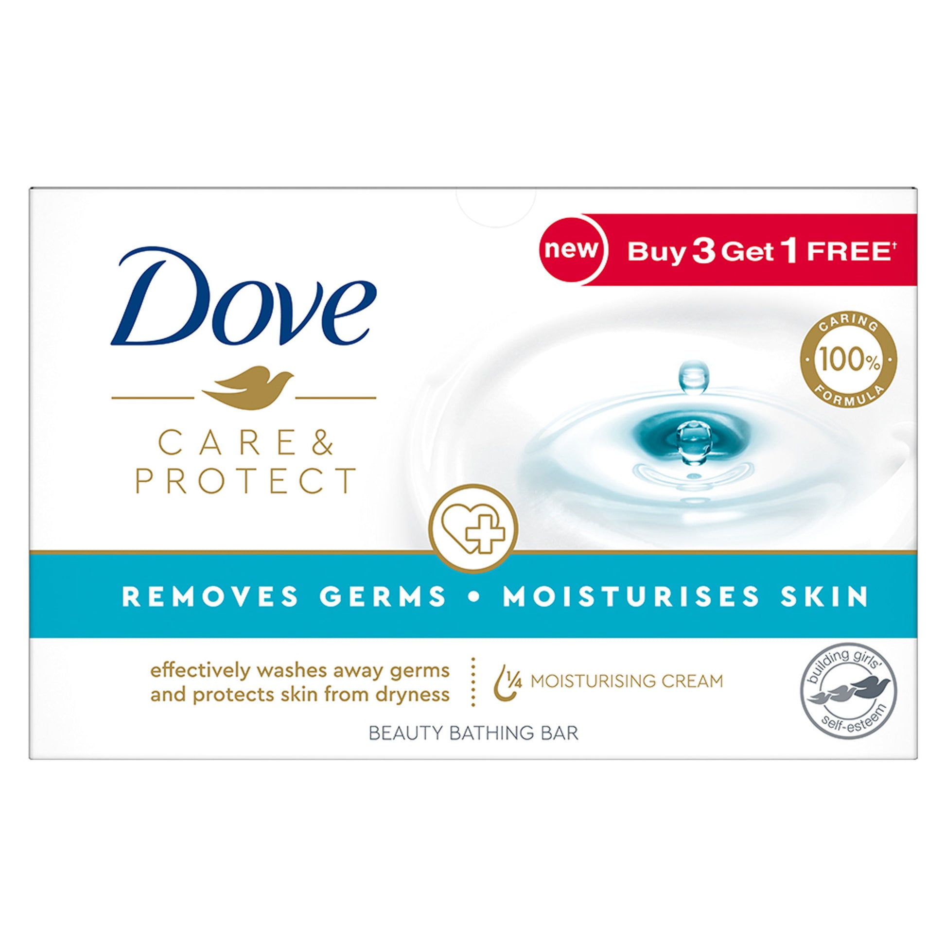 Dove Care & Protect Moisturising Cream Beauty Bathing Bar (Buy 3 Get 1 Free)