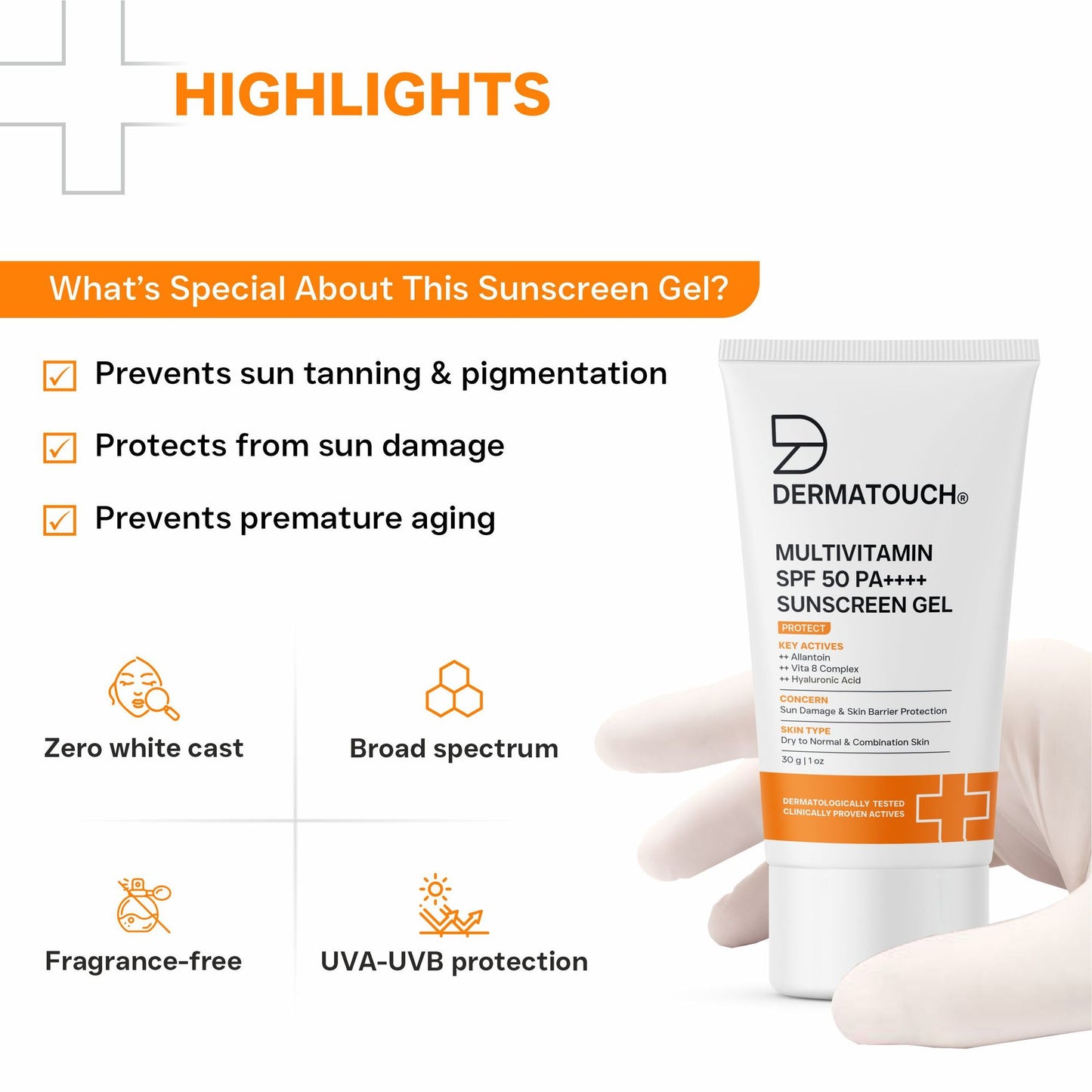 Dermatouch Multivitamin SPF 50 PA+++ Sunscreen Gel