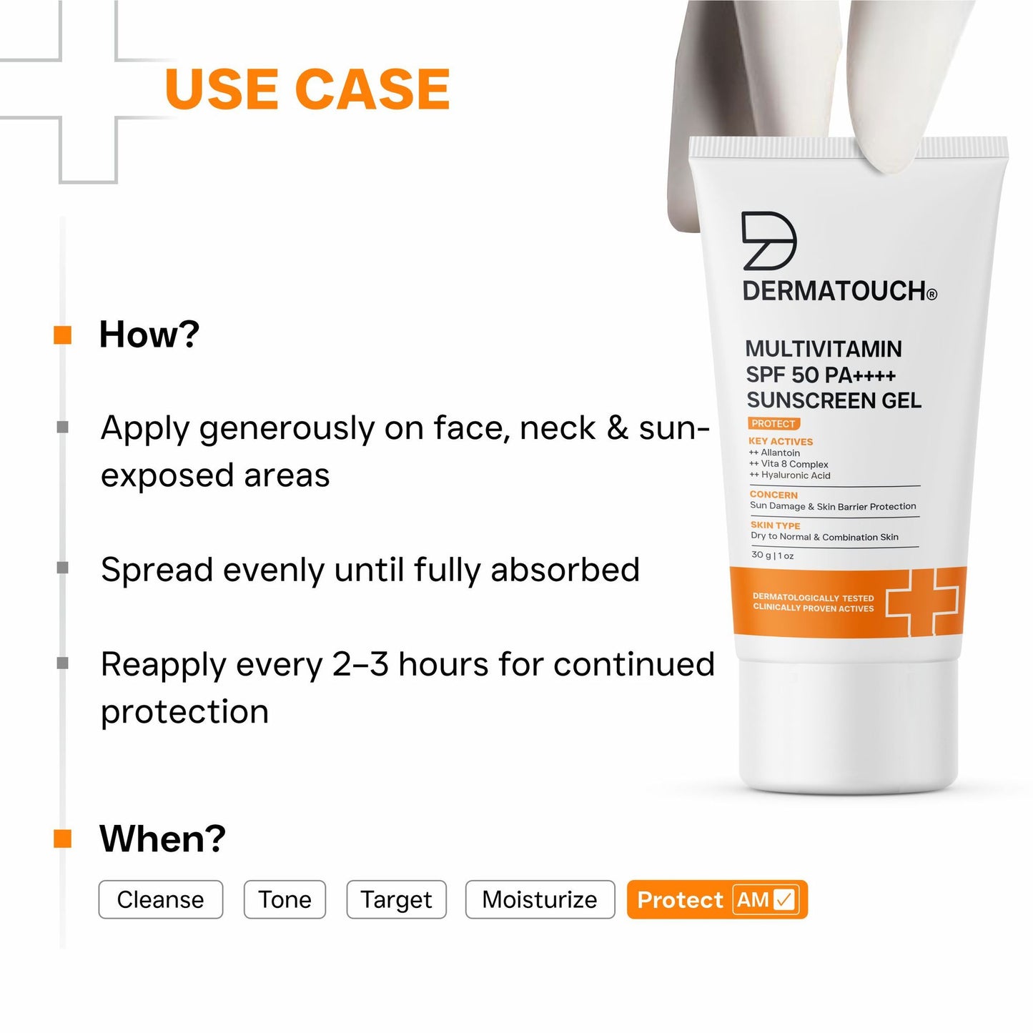 Dermatouch Multivitamin SPF 50 PA+++ Sunscreen Gel