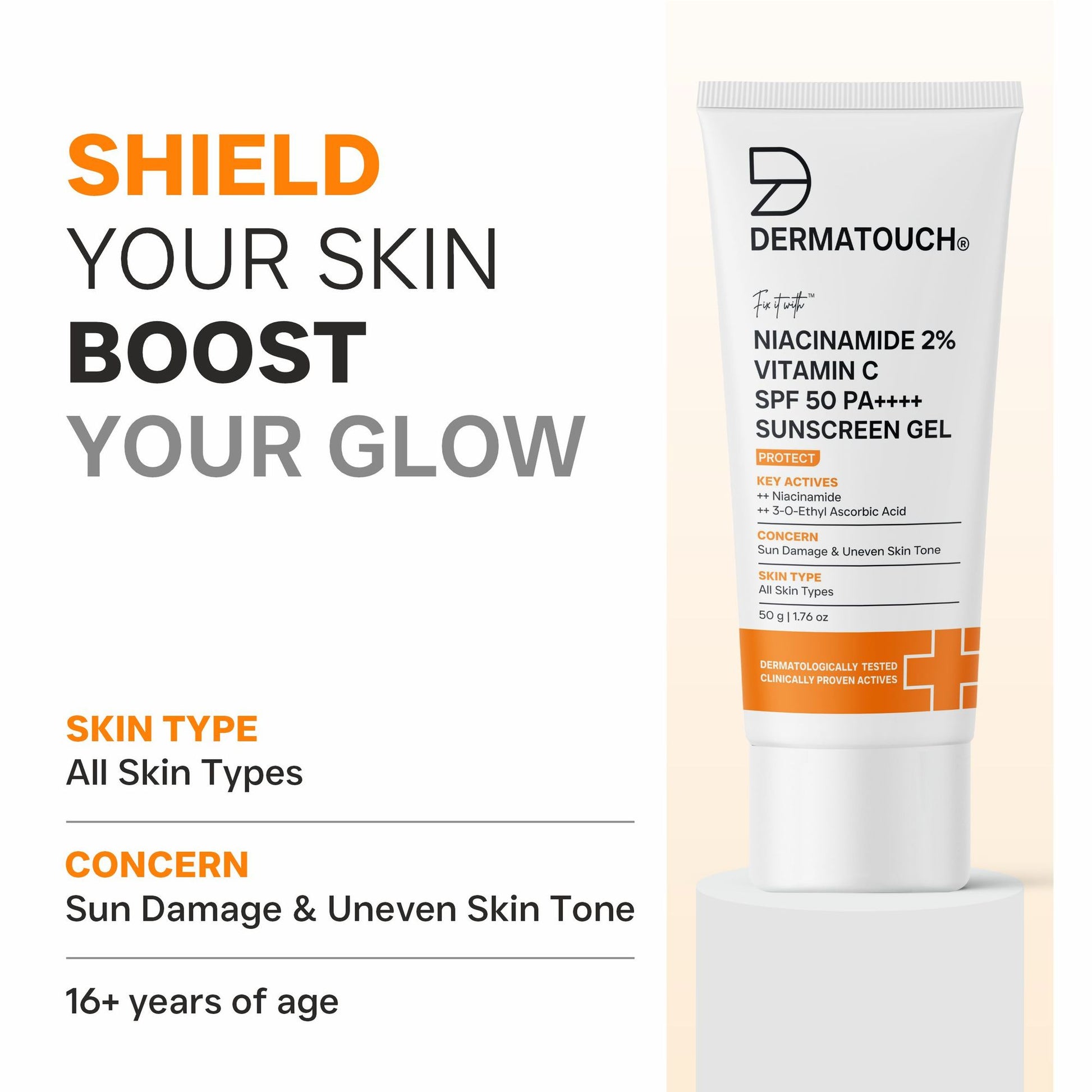 Dermatouch Niacinamide 2% Vitamin C Sunscreen With SPF 50+ PA ++++