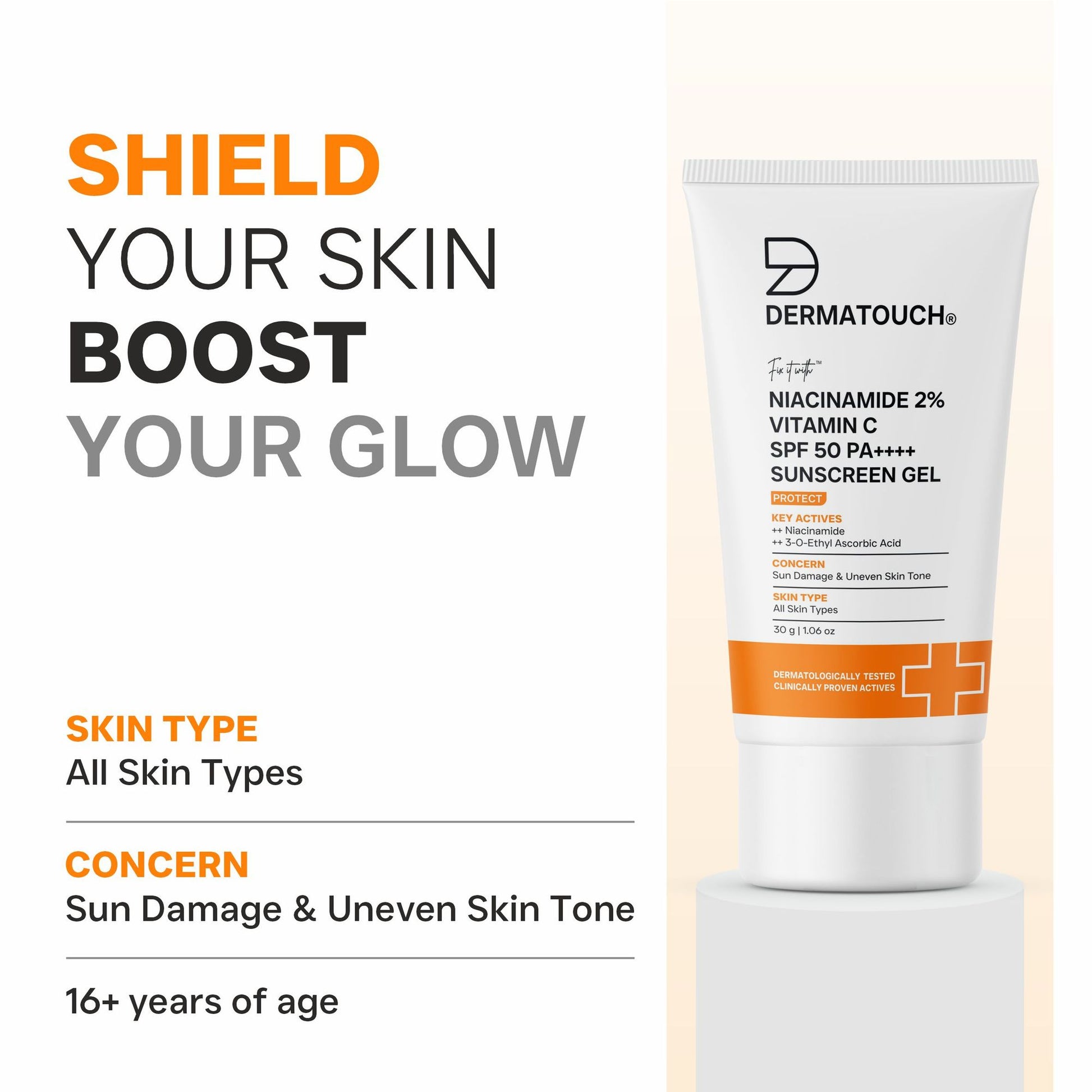 Dermatouch Niacinamide 2% Vitamin C Sunscreen SPF 50 PA++++