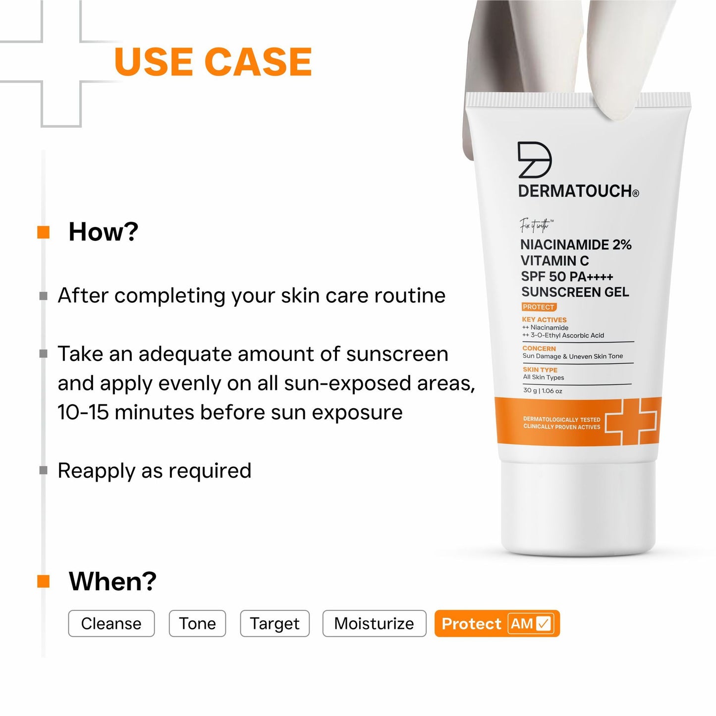Dermatouch Niacinamide 2% Vitamin C Sunscreen SPF 50 PA++++