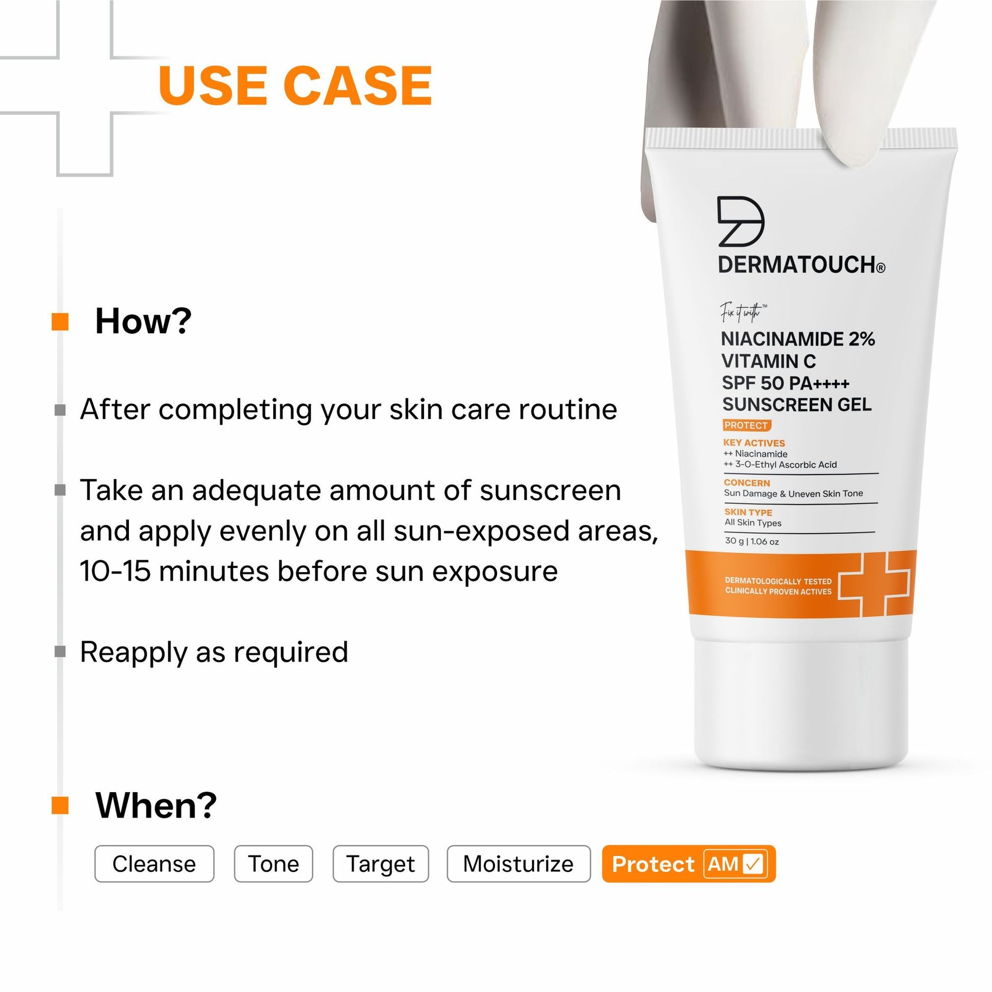 Dermatouch Niacinamide 2% Vitamin C Sunscreen SPF 50 PA++++