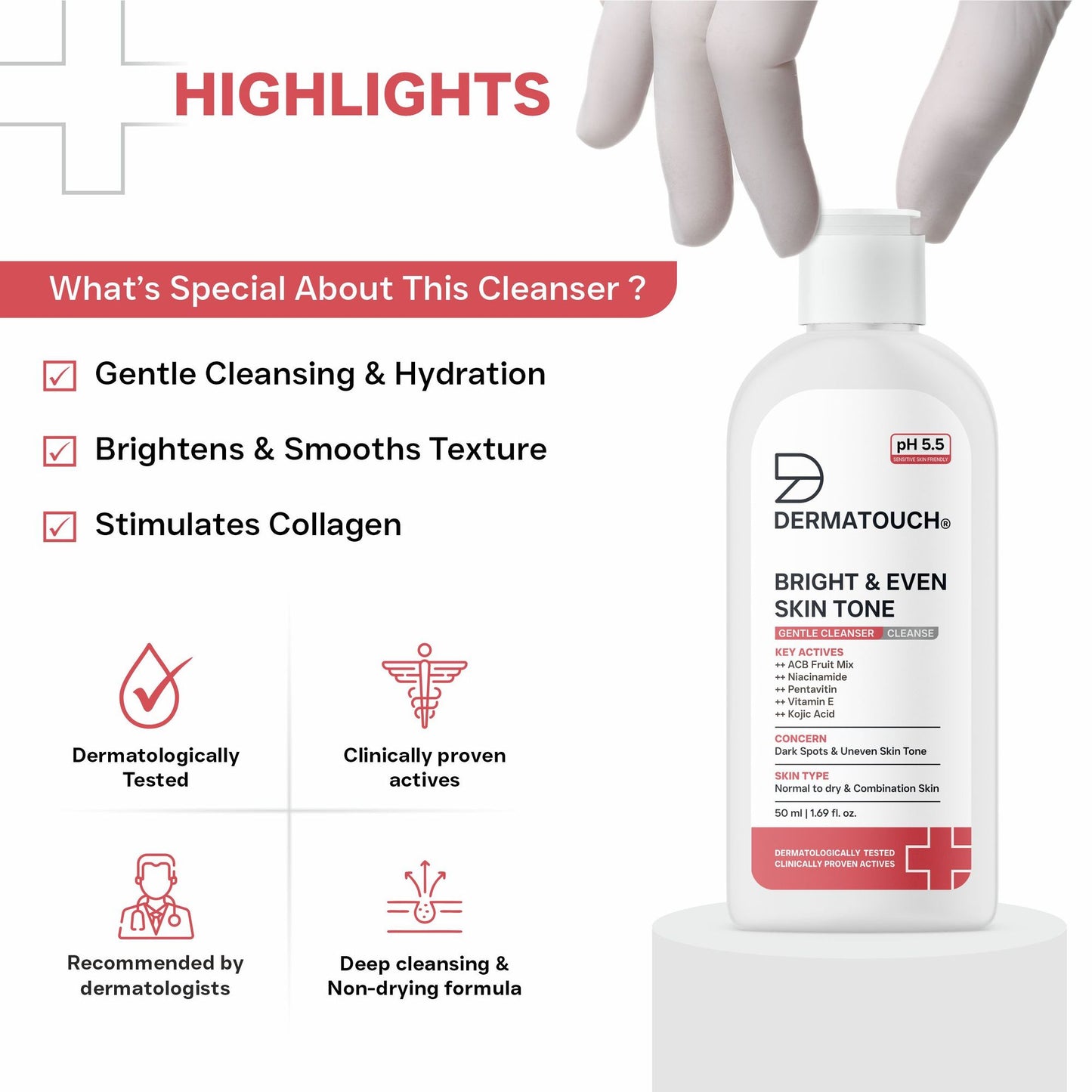 Dermatouch Bright & Even Skin Tone Gentle Cleanser