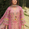 Dhiyona IE Floral Printed V-Neck Linen Kurta With Trousers And Dupatta