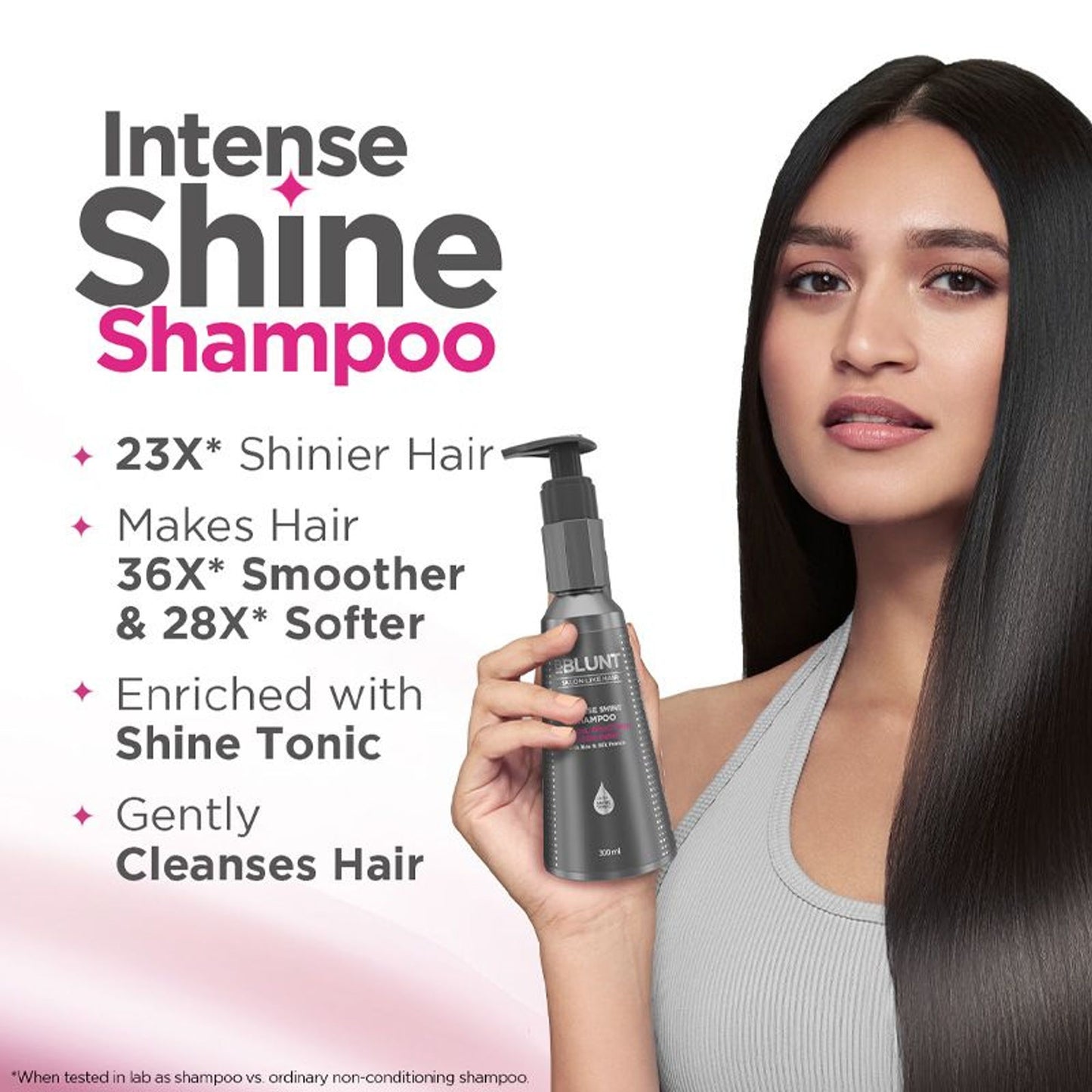 BBLUNT Intense Shine Shampoo with Rice & Silk Protein for 23X Shinier Hair