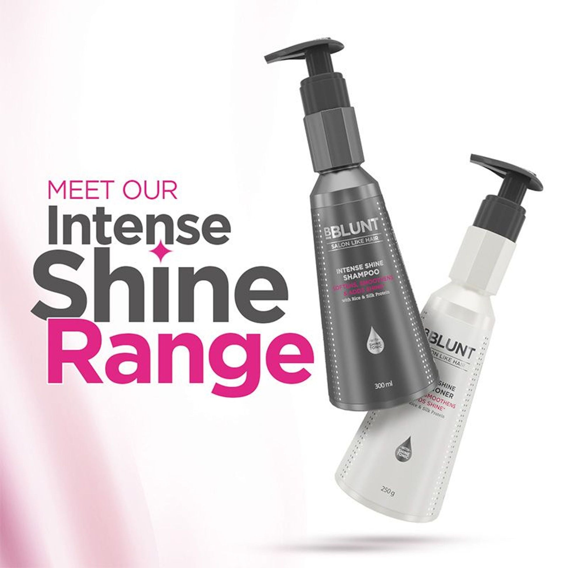 BBLUNT Intense Shine Shampoo with Rice & Silk Protein for 23X Shinier Hair