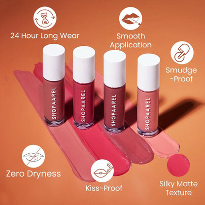 Shopaarel Silky Matte Gloss Liquid Lipstick - Chill-04