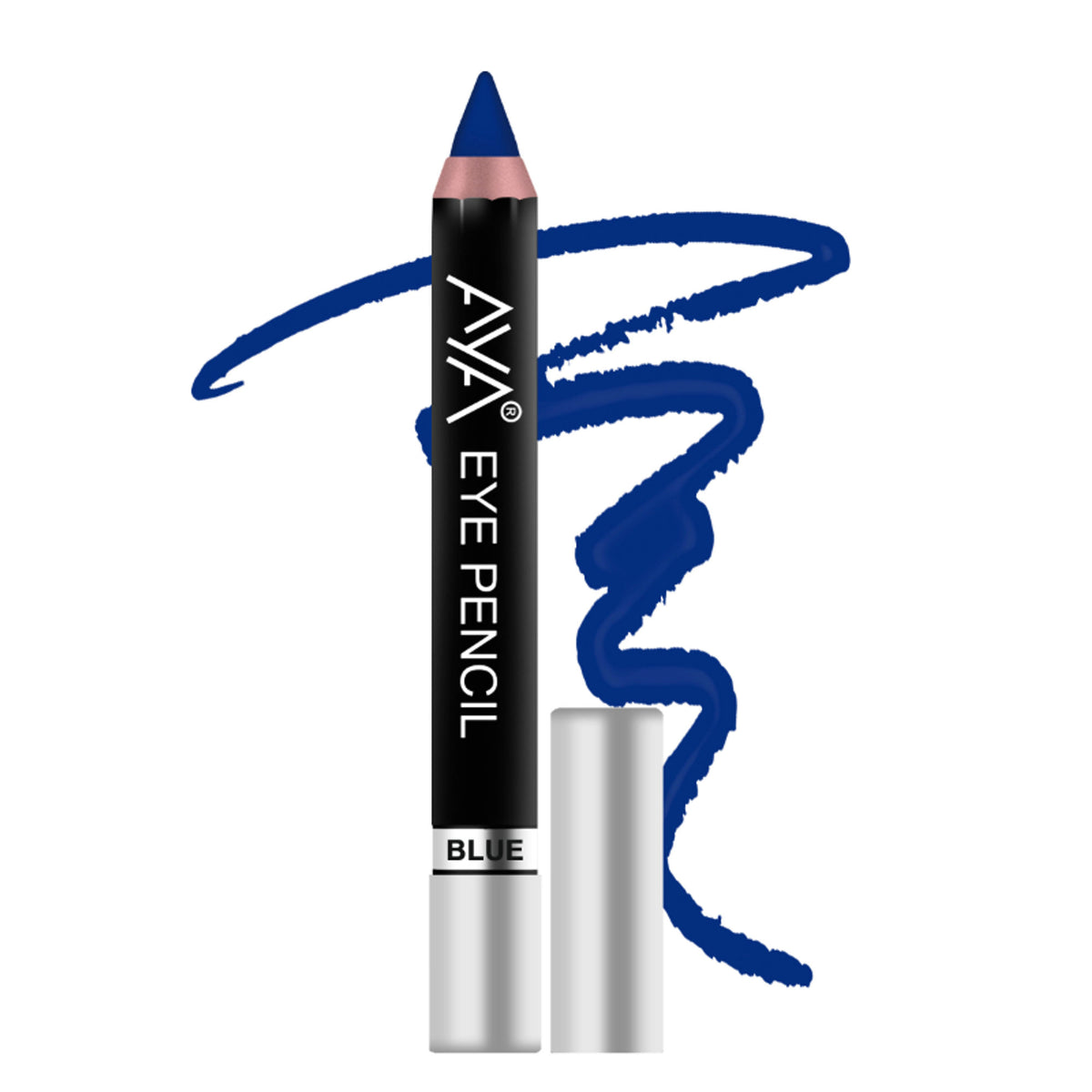 Blue AYA Eye Pencil Kajal eyeliner with a smooth tip, designed for precise eye makeup application.