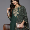 Indyancart IE Women Ethnic Motifs Embroidered Liva Kurta & Palazzos With Dupatta