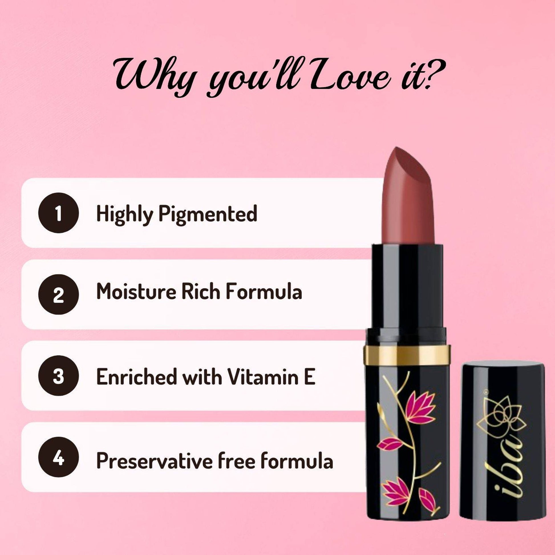IBA Moisture Rich Limited Edition Lipstick - E01 Perfect Nude