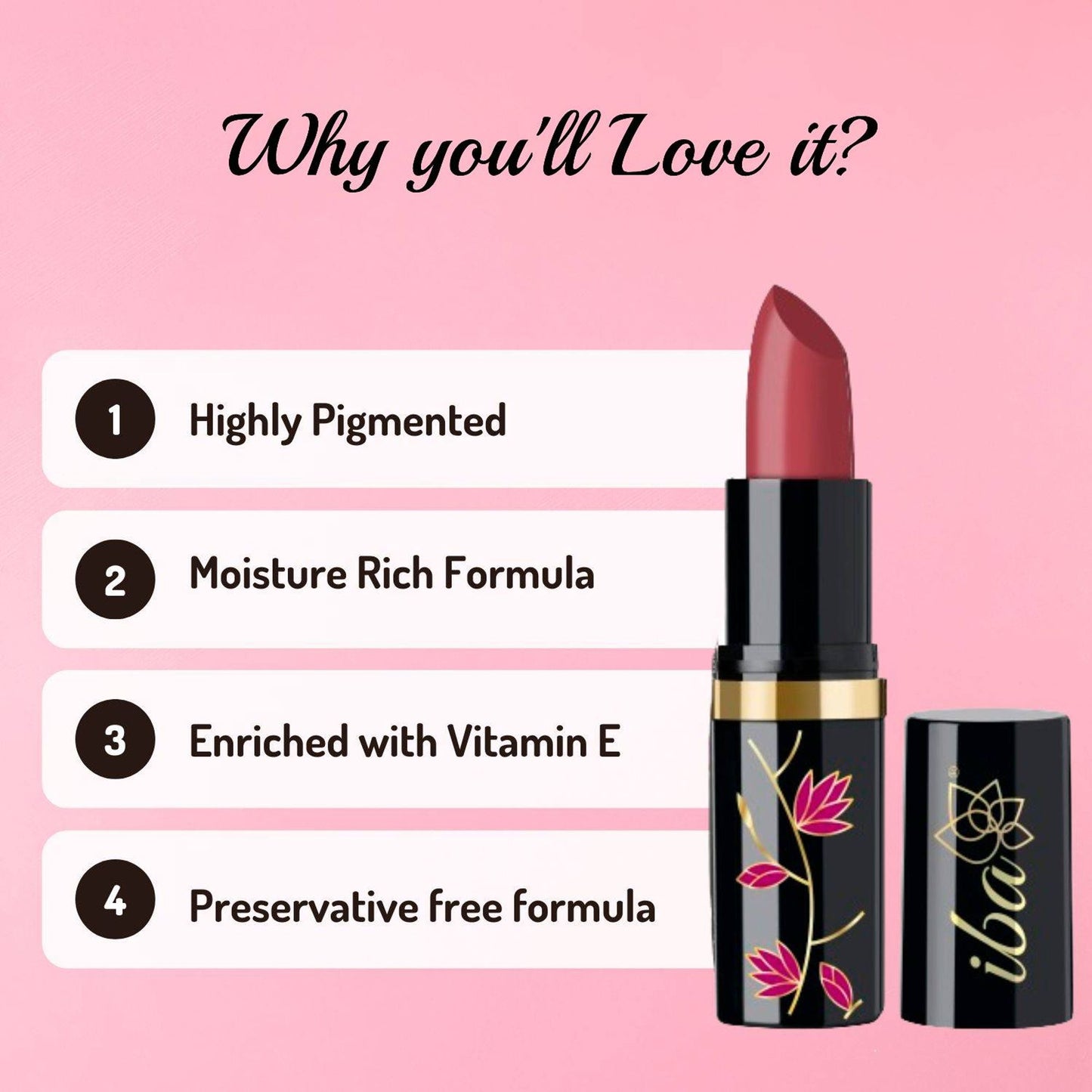 IBA Moisture Rich Limited Edition Lipstick - E03 Sweet Heart