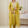 Dhiyona IE Women Ethnic Motifs Embroidered Regular Kurta with Trousers & With Dupatta