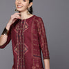 Indyancart IE Ethnic Motifs Foil Printed Straight Kurta