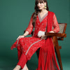 Dhiyona IE Bandhani Printed Zari Panelled Kurta With Trousers & Dupatta