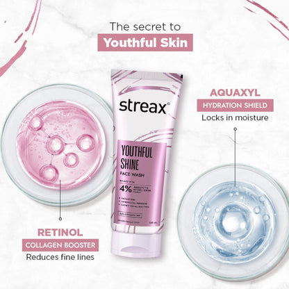 Streax Skin Youthful Shine Face Wash Cleanser For Reduction In Fine Lines & Wrinkles