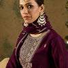Dhiyona IE Women Ethnic Motifs Embroidered Regular Kurta with Trousers & With Dupatta